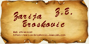 Zarija Brošković vizit kartica